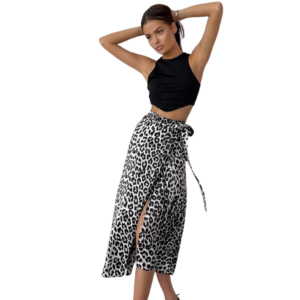 Leopardenmuster Rock Mit Hoher Taille